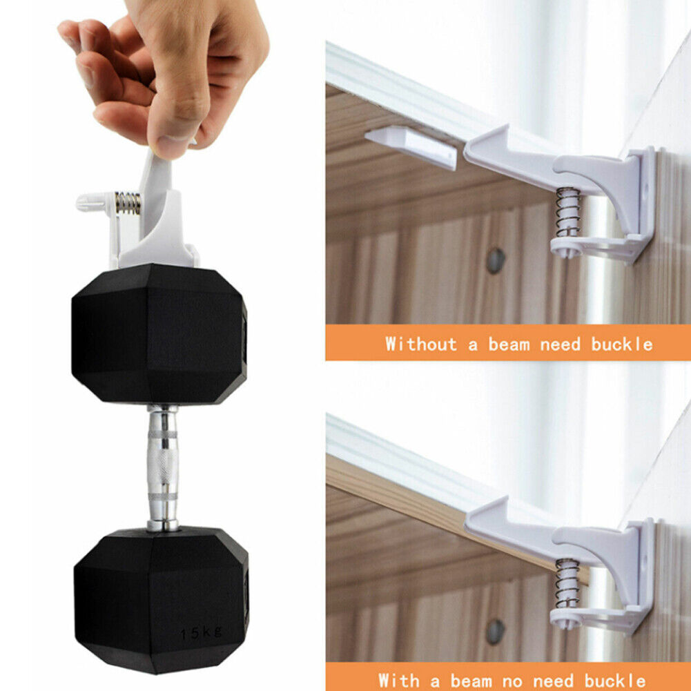 US 10-20 Pcs Set Baby Safety Cabinet Locks NO Drilling Adhesive Latches Drawer