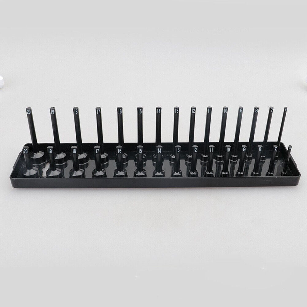 6Pc Socket Organizer Storage Holder Tool Set Tray Rack Metric SAE 1/4" 3/8" 1/2"