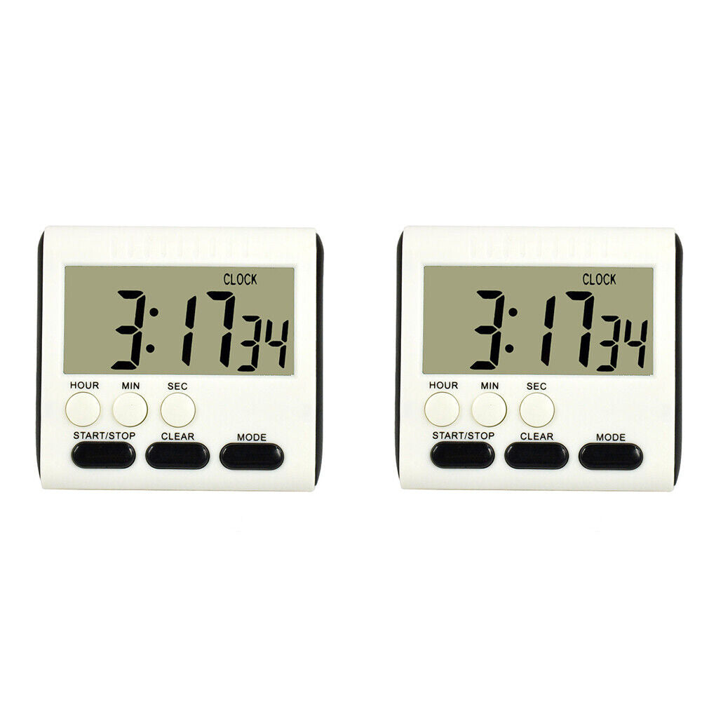 US 2-4Pc LCD Digital Kitchen Cooking Timer Count-Down Clock Loud Alarm Magnetic