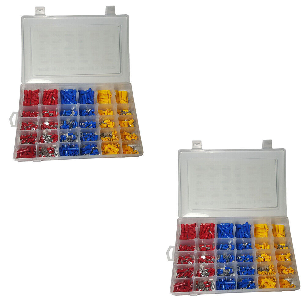 US 480 PC ASSORTED INSULATED ELECTRICAL WIRE TERMINAL CRIMP CONNECTOR SPADE SET