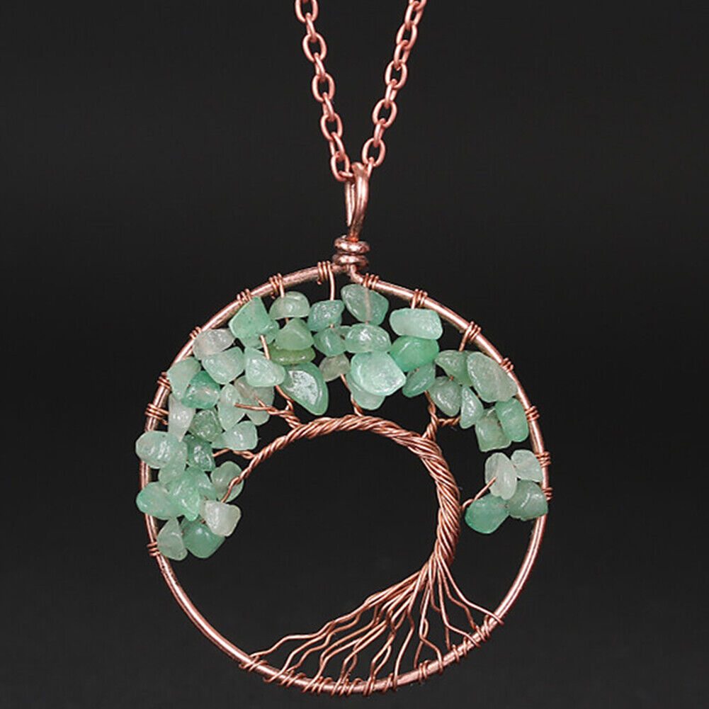 US Seven-Chakra Tree of Life Healing Energy Pendant Crystal Meditation Necklace