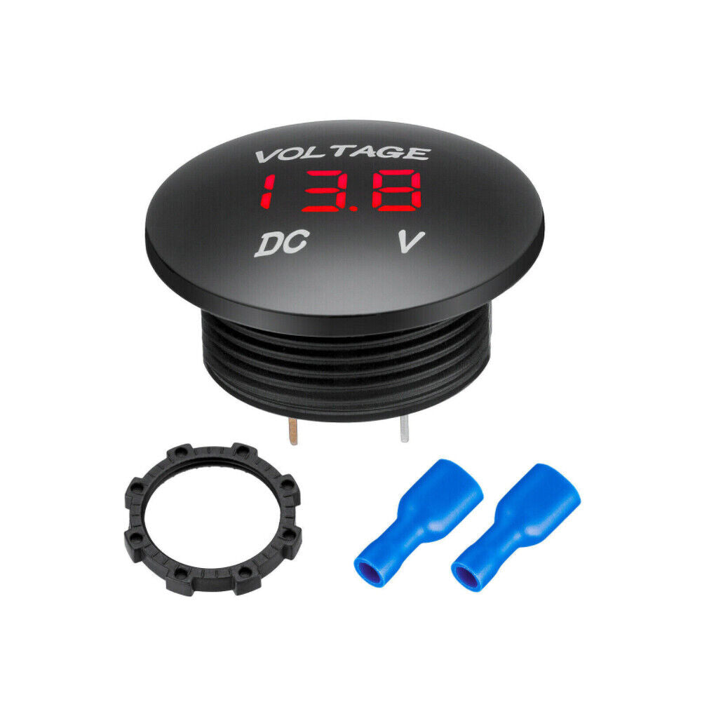 US 2-4 Pack Waterproof Mini Digital Display Voltage Meter DC 12V-24V Car Marine