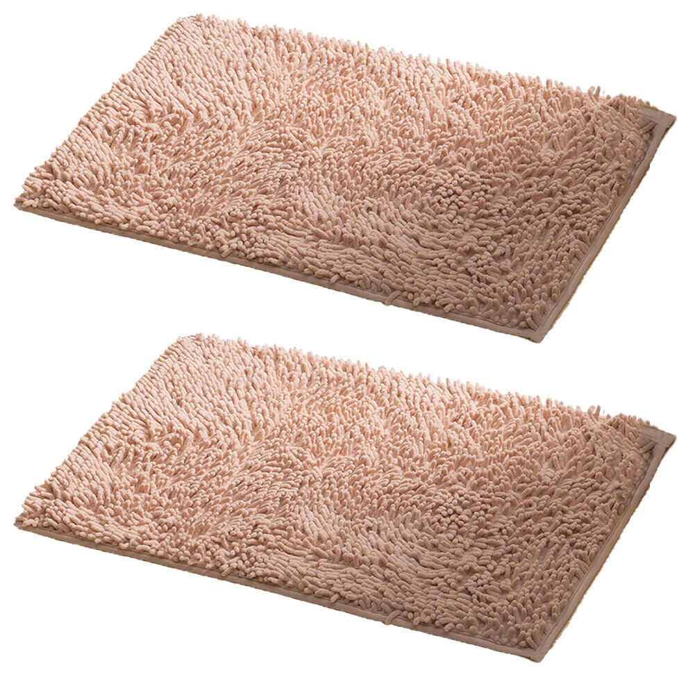 US Luxury Chenille Bath Rug Absorbent Soft Shaggy Non Slip Bathroom Mat Rugs