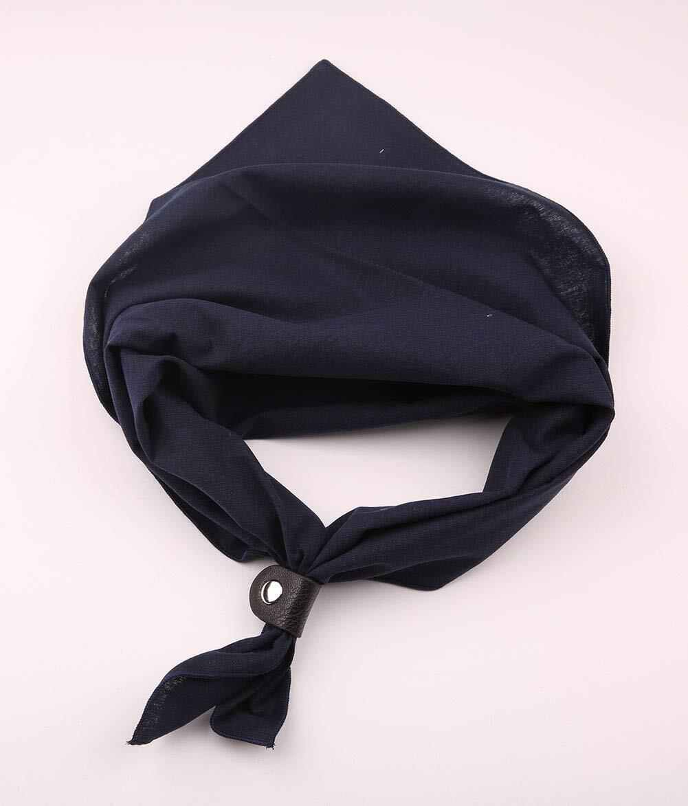 Cotton Neckerchief Men 24''× 24'' Muntifunctional Patterned Scarf with Buckle