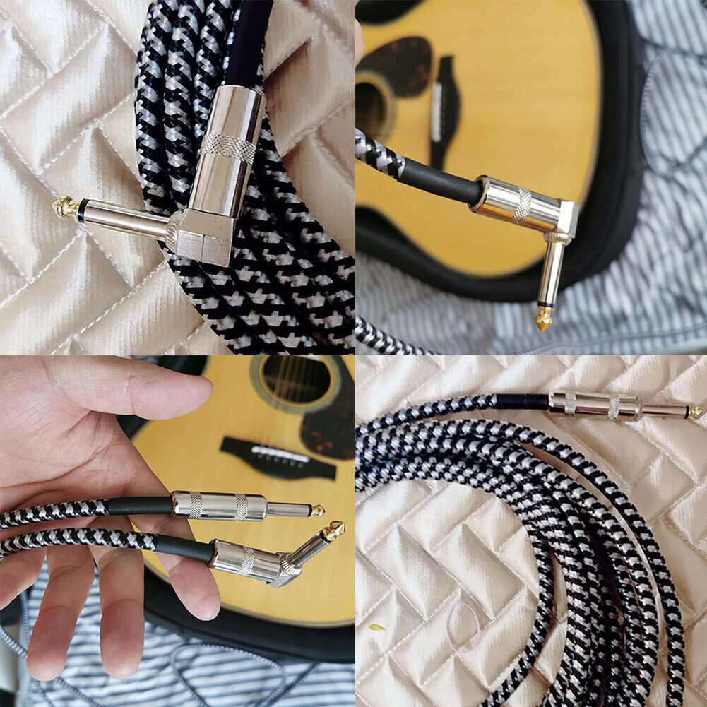 10ft NOISELESS Electric Guitar Bass Cable Pedal AMP Cord 1/4" FOR GIBSON FENDER