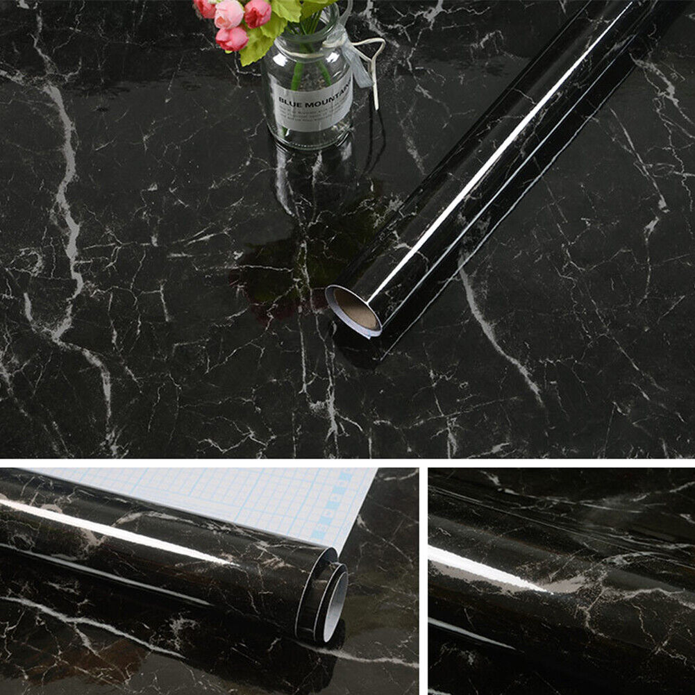 US 2-4 Pack Marble Kitchen Countertop Peel Stick Wallpaper Marble Contact Paper