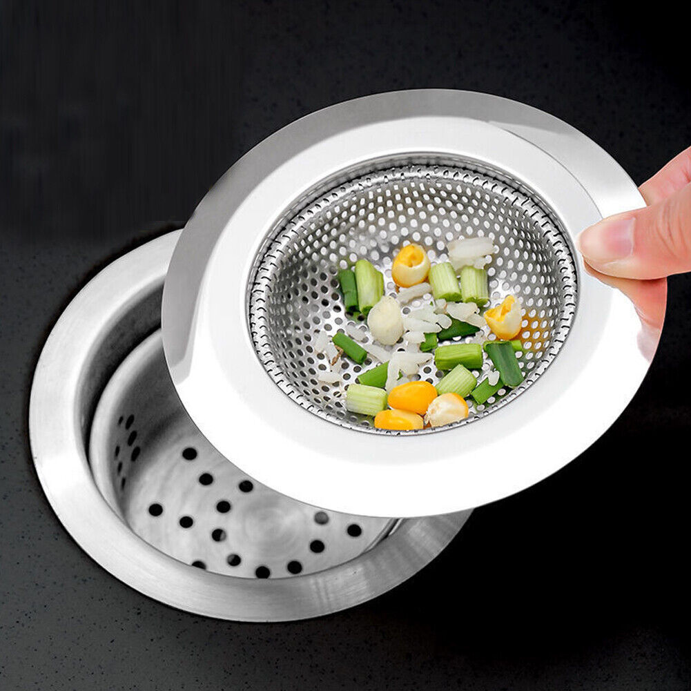 US 4-8 Pc Kitchen Sink Strainer Stainless Steel Drain Strainer Basket Waste Plug