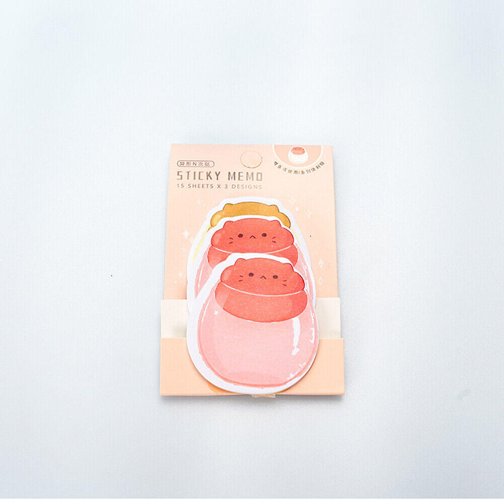 US 6-12 Pc (270-540 Pages Total) Sticky Notes Animals Shape Self-Stick Memo Pads