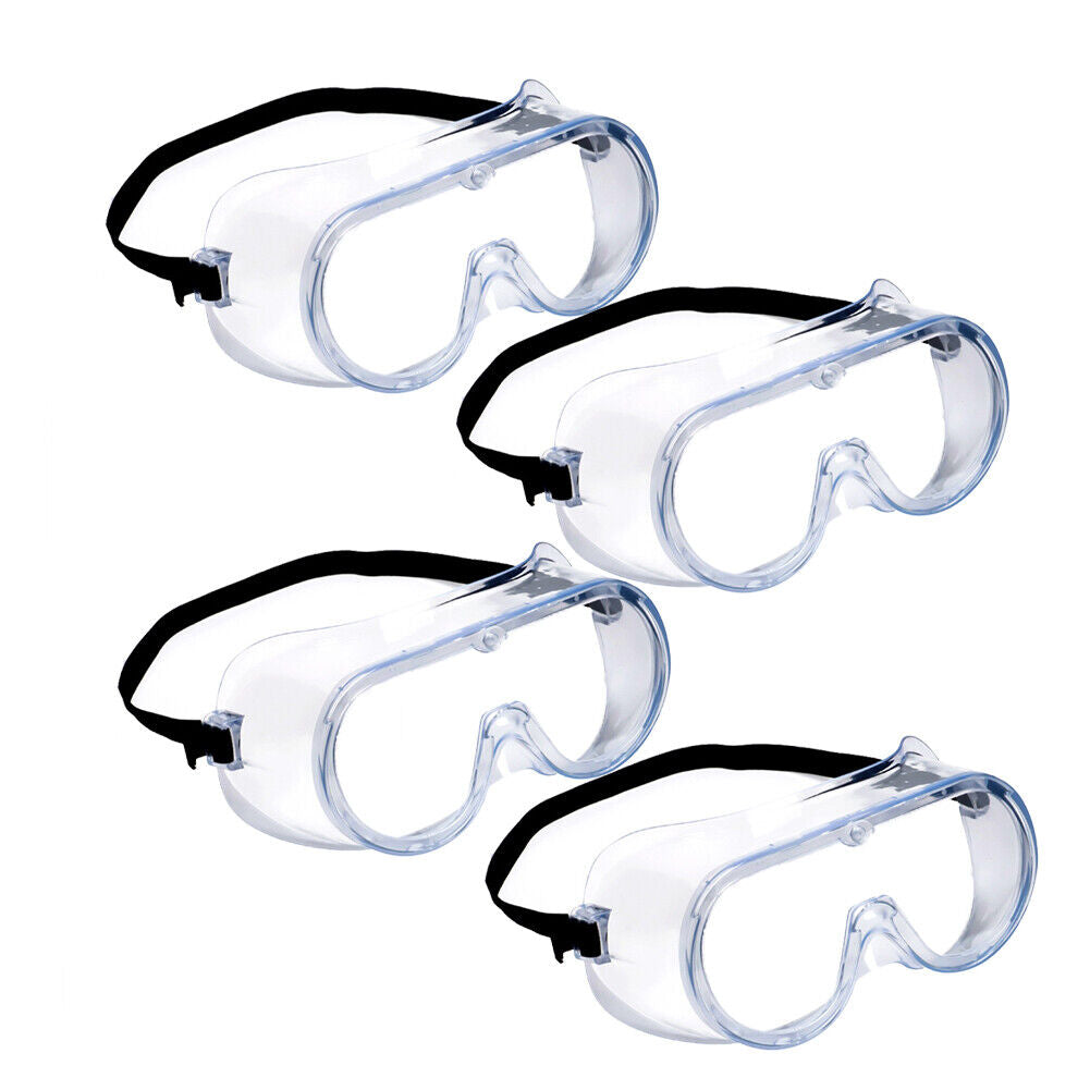 US 2-4 Pcs Safety Goggles Anti-Fog Over Glasses Eyes Protect Lab Work Clear Lens