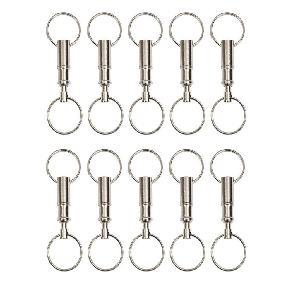 US 10-20 Pcs Handy Basics Quick Release Key Detachable Pull Apart Ring Keychain