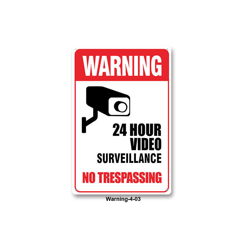 US 5-10Pc 24 Hr Video Surveillance Sign No Trespassing Security Warning Aluminum