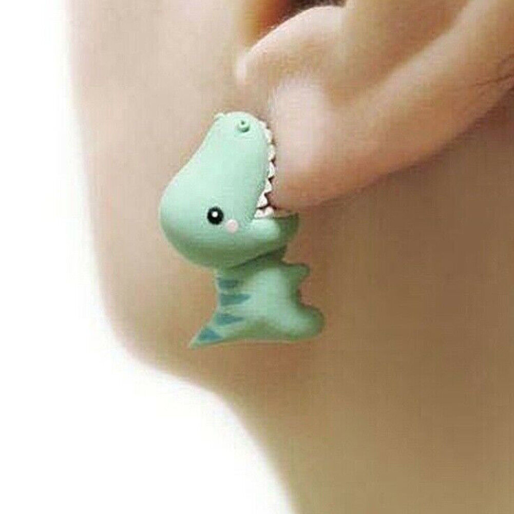 US 1~2 Pairs Cute Animal Bite-Earring Handmade Polymer Clay-Cute Stud Earrings