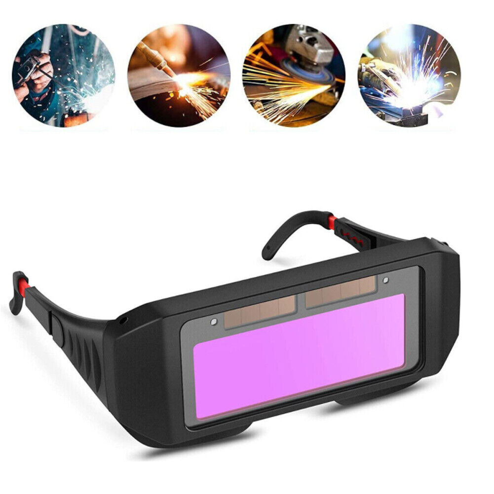 US 1-2 Pcs Welder Glasses Safety Protective Solar Powered Auto Darkening Goggles
