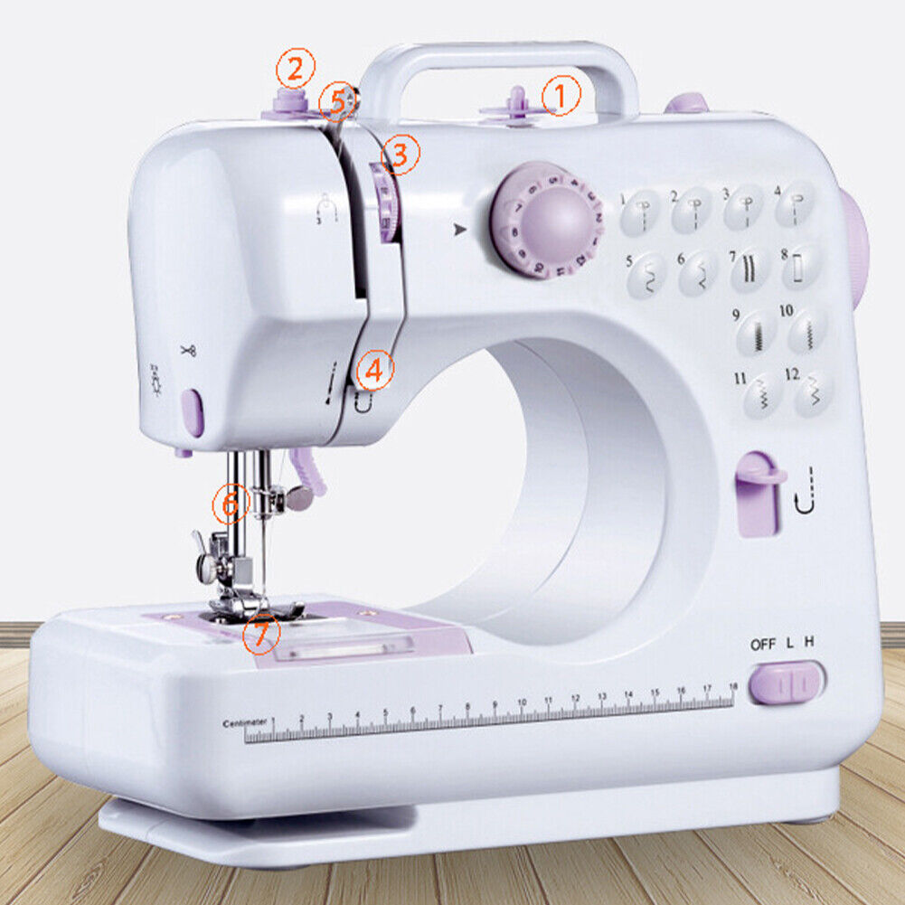 US Portable Sewing Machine Electric Crafting Mending 12 Built-In Stitches