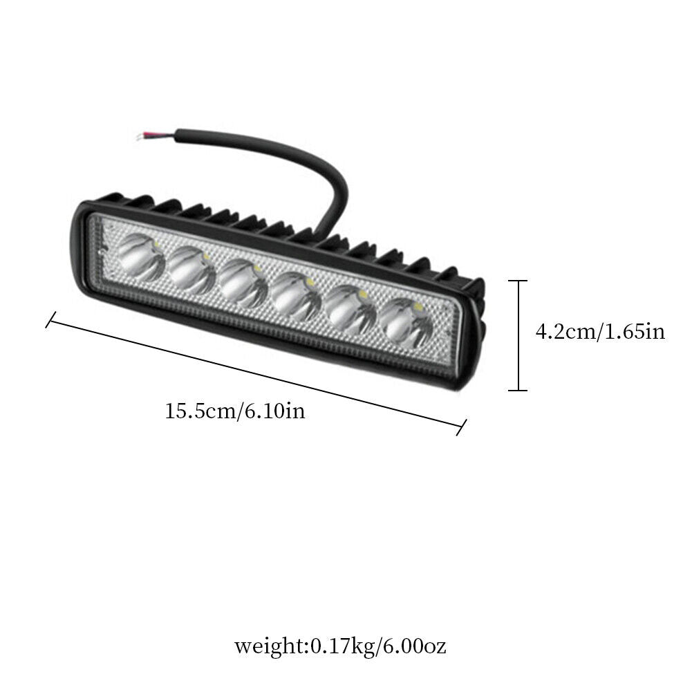US 2-4 Pack 6'' LED Work Light Bar 18W Lamp Flood Spot Work Driving Fog SUV ATV