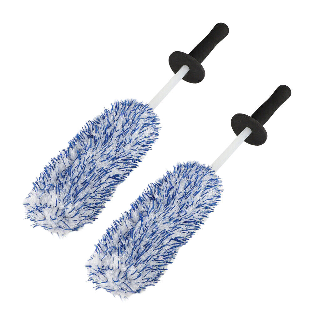 US 1-2 Pcs Microfiber Car Alloy Wheel Cleaning Brush Tire Soft Bristle Cleaner
