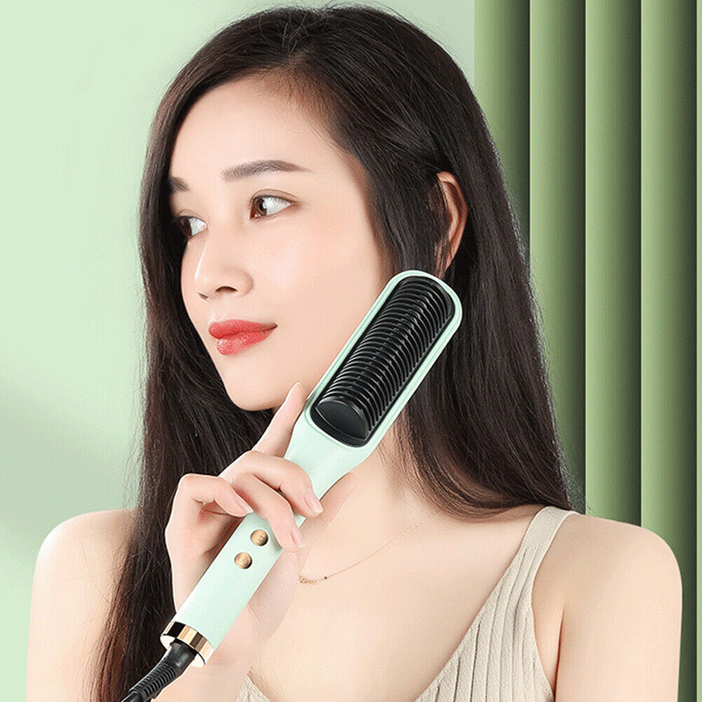 US Hair Straightener Comb Pro Electric Beard Straightening Heat Hot Comb Press