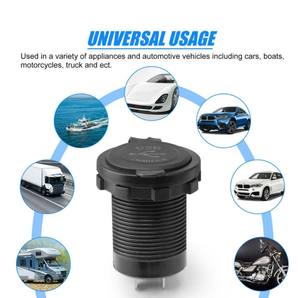 US 2-4 Pcs USB Dual Port Car Phone Quick Charger Socket Adapter Power Outlet 12V