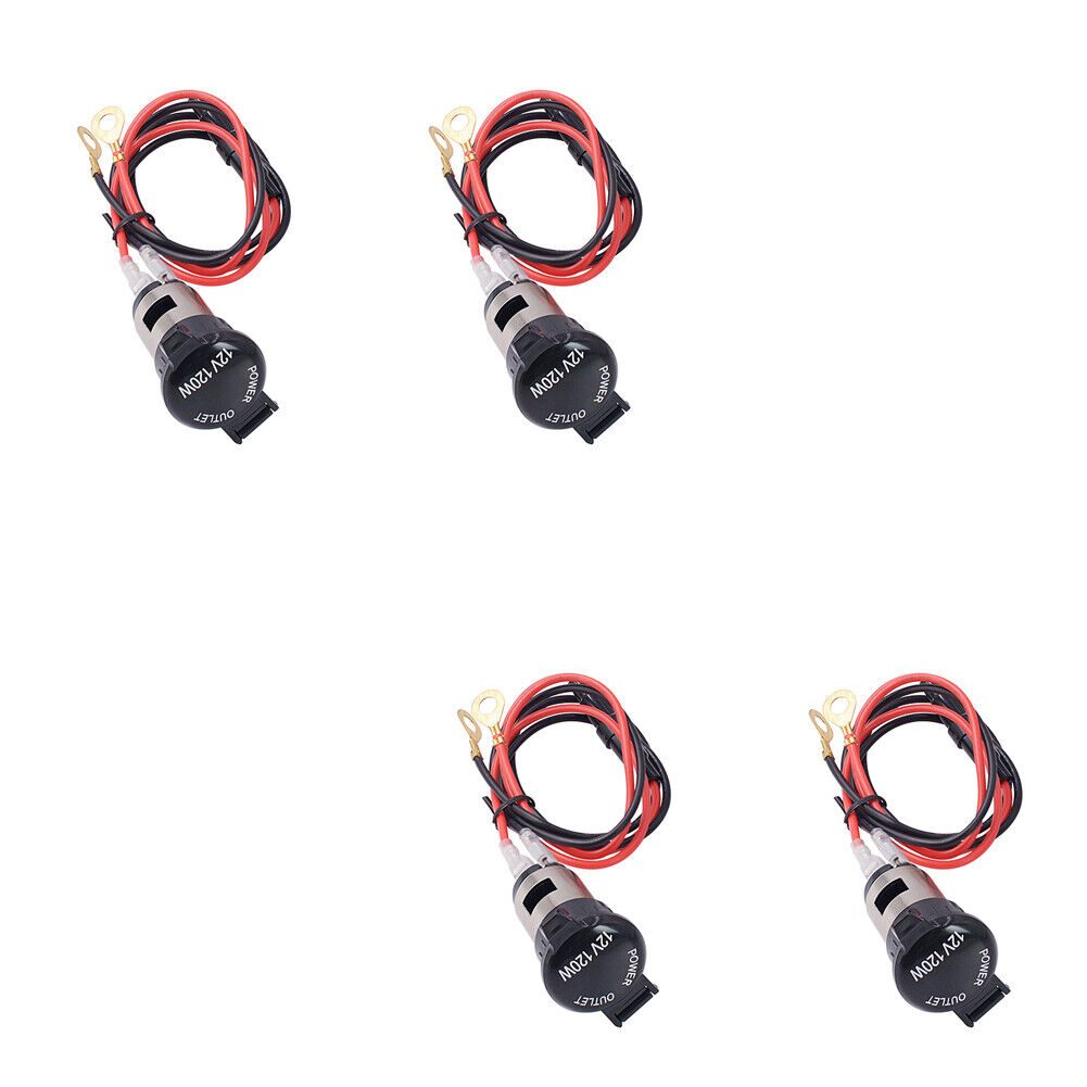 US 2-4 Pc Power Socket Outlet Plug Accessories+Line 12V Car Boat Tractor Lighter