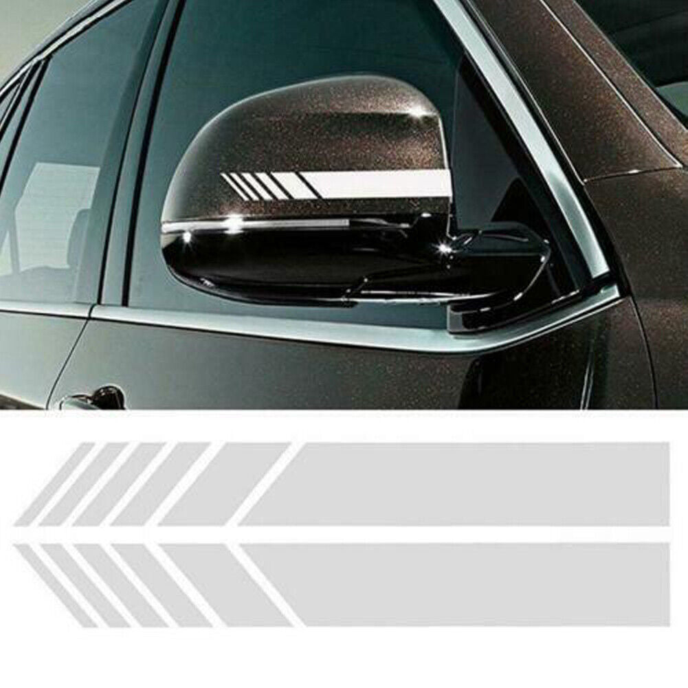 US 2-4 Pair Car Rear View Mirror Sticker Decor Vehicle Reflect Side Decal Stripe