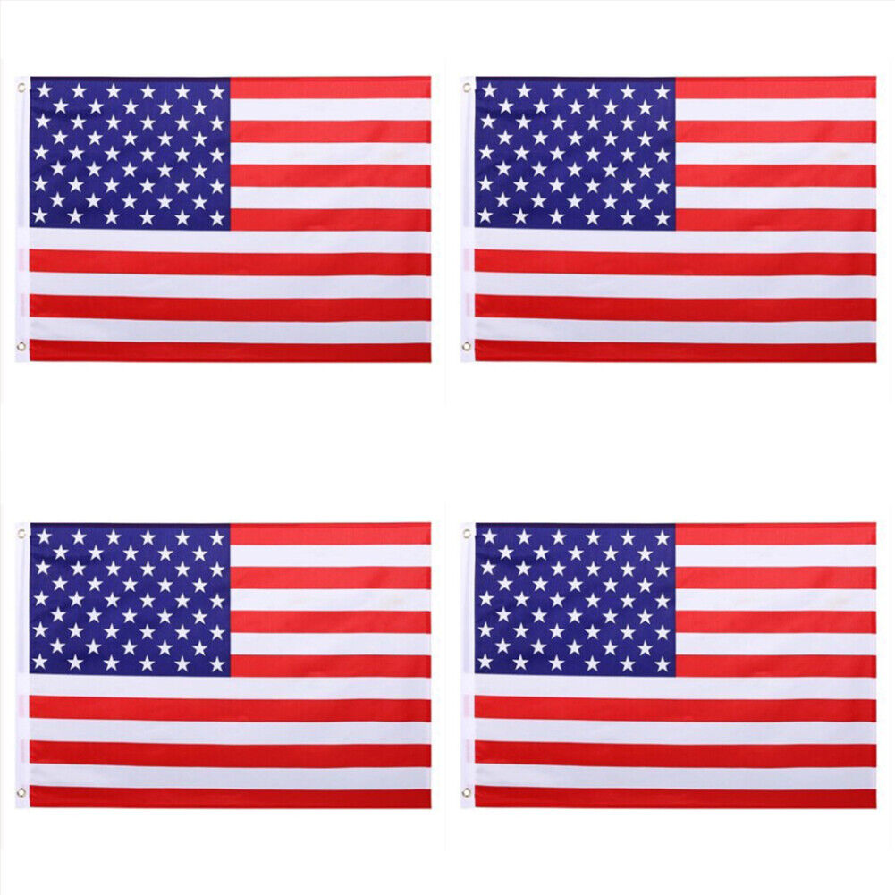 US 4-8 Pack 2x3 Ft American USA United States Flag with Grommets Outdoor Indoor