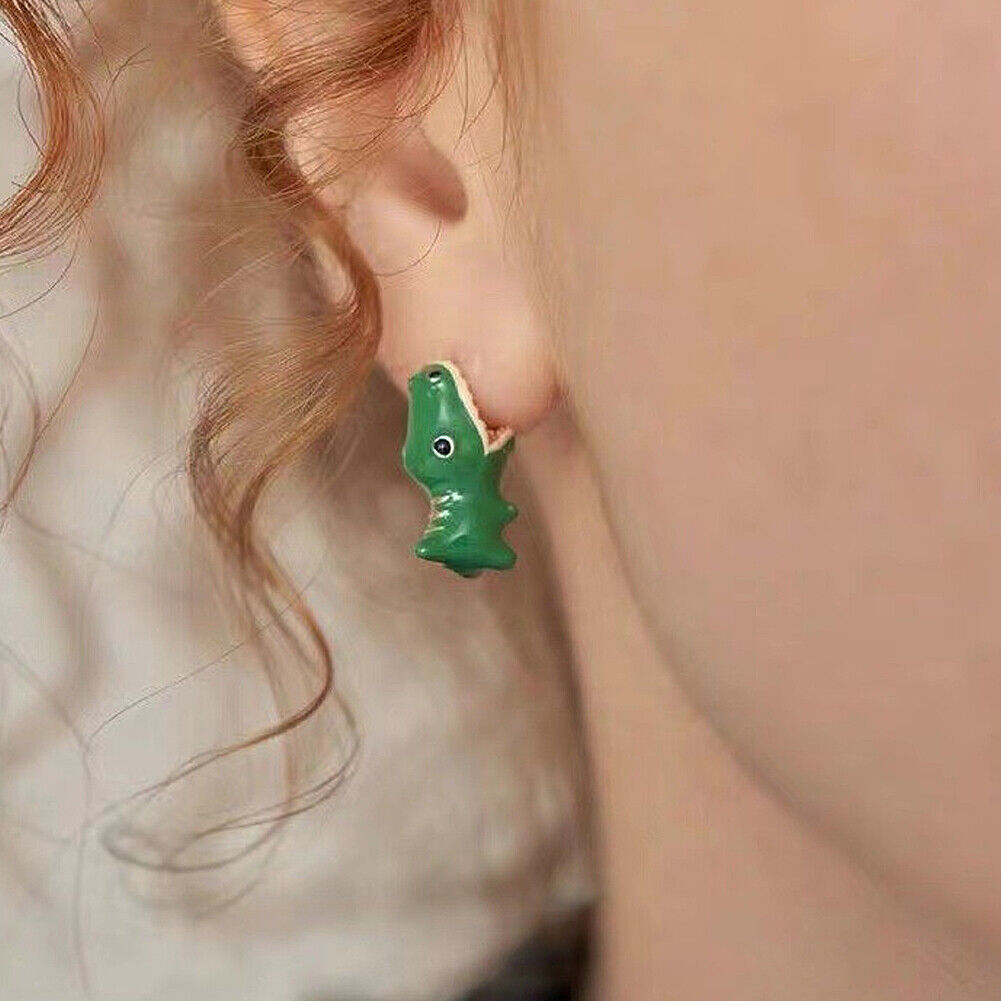 US 1~2 Pairs Cute Animal Bite-Earring Handmade Polymer Clay-Cute Stud Earrings