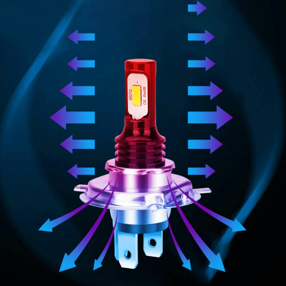 US 4-8 Pcs H4 LED Headlight Bulbs Cool Super Bright Wider Vision strong Beam Kit