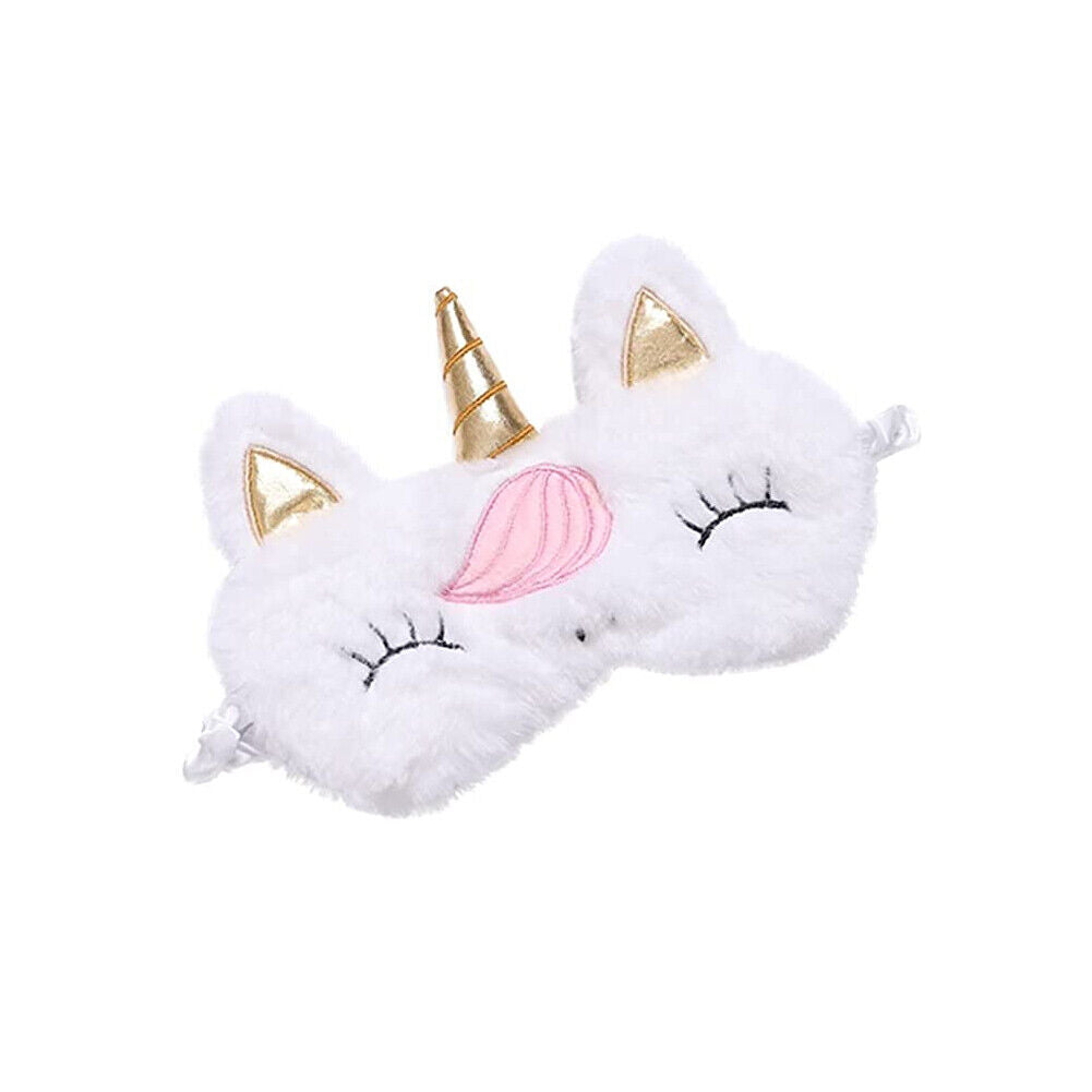 US Unicorn Animal Eye Mask Soft Plush Sleep Masks Sleeping Blindfold Traveling