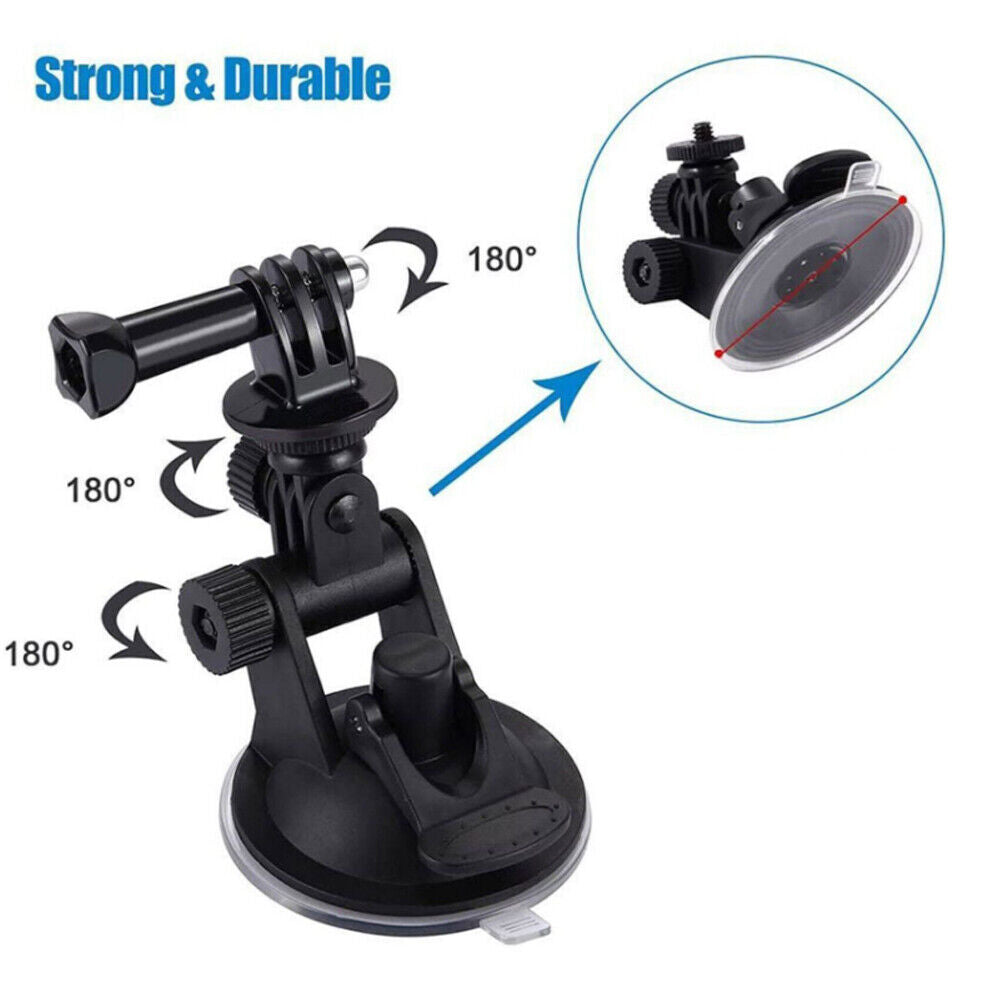 US 2-4Pc Adjustable Windshield Suction Cup CarMount Action Camera Bracket Holder