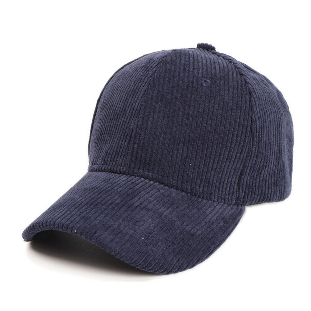 US 1-2 Pcs Cotton Corduroy Baseball Cap Classic Adjustable Plain Hat Warm Unisex