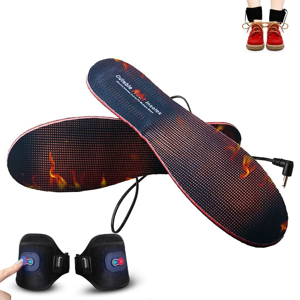 Rechargeable Adjustable Electric Insoles, Foot Warmers for Men Women Warm Feet
