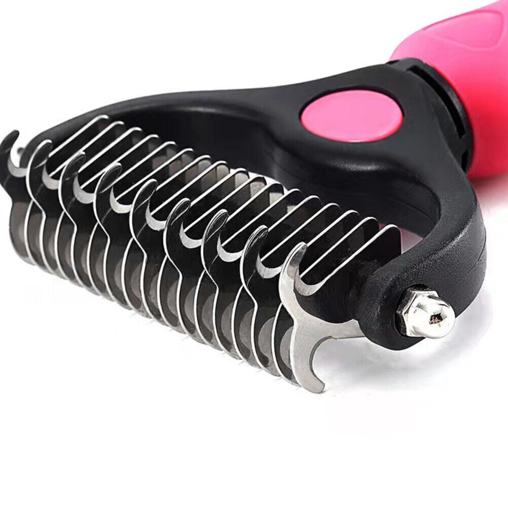 US 2-4 Pc Pet Grooming Brush Dog Undercoat Rake Comb Dematting Deshedding