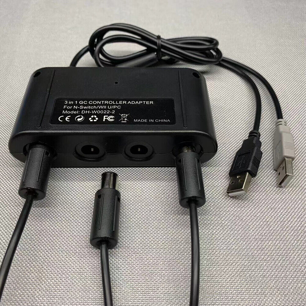 US GameCube Controller Adapter 4 Port For Nintendo Switch Wii U PC USB NEW TURBO