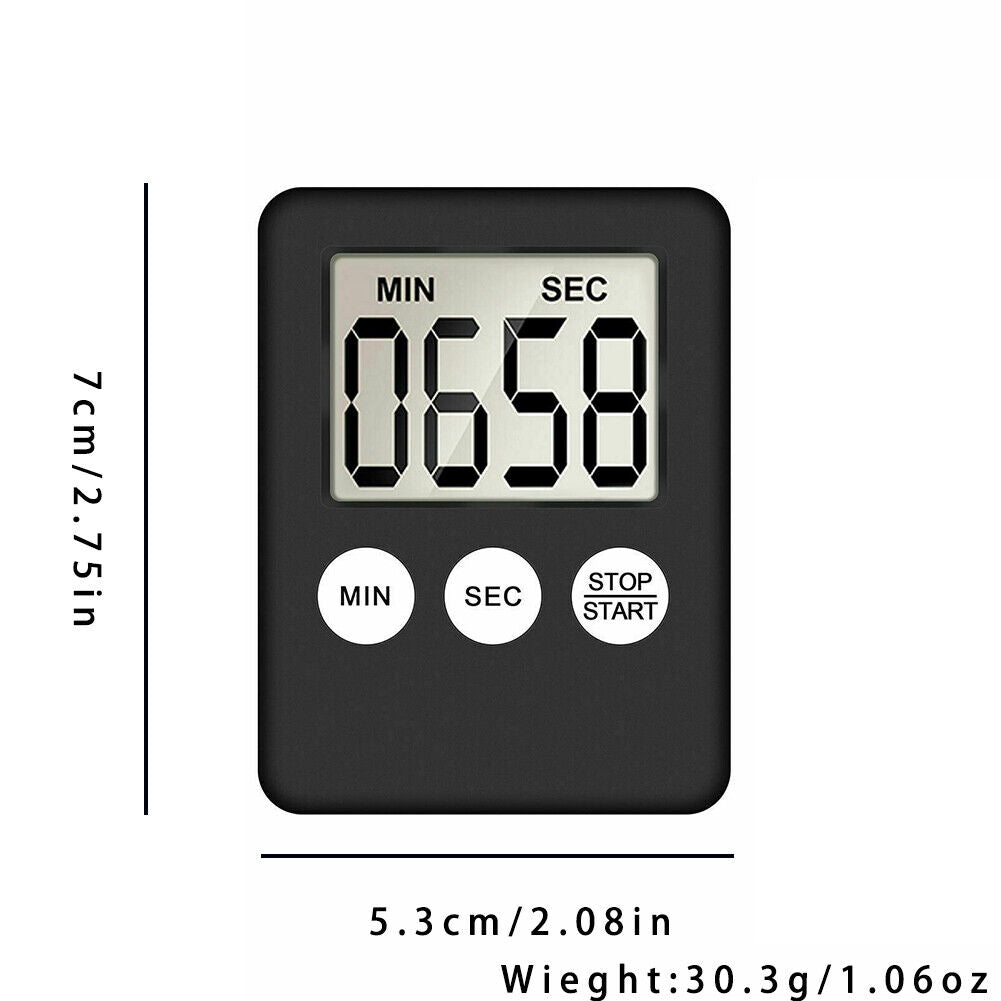 US 4-8 Pcs Large LCD Digital Kitchen Cooking Timer Count-Down Clock Loud Alarm