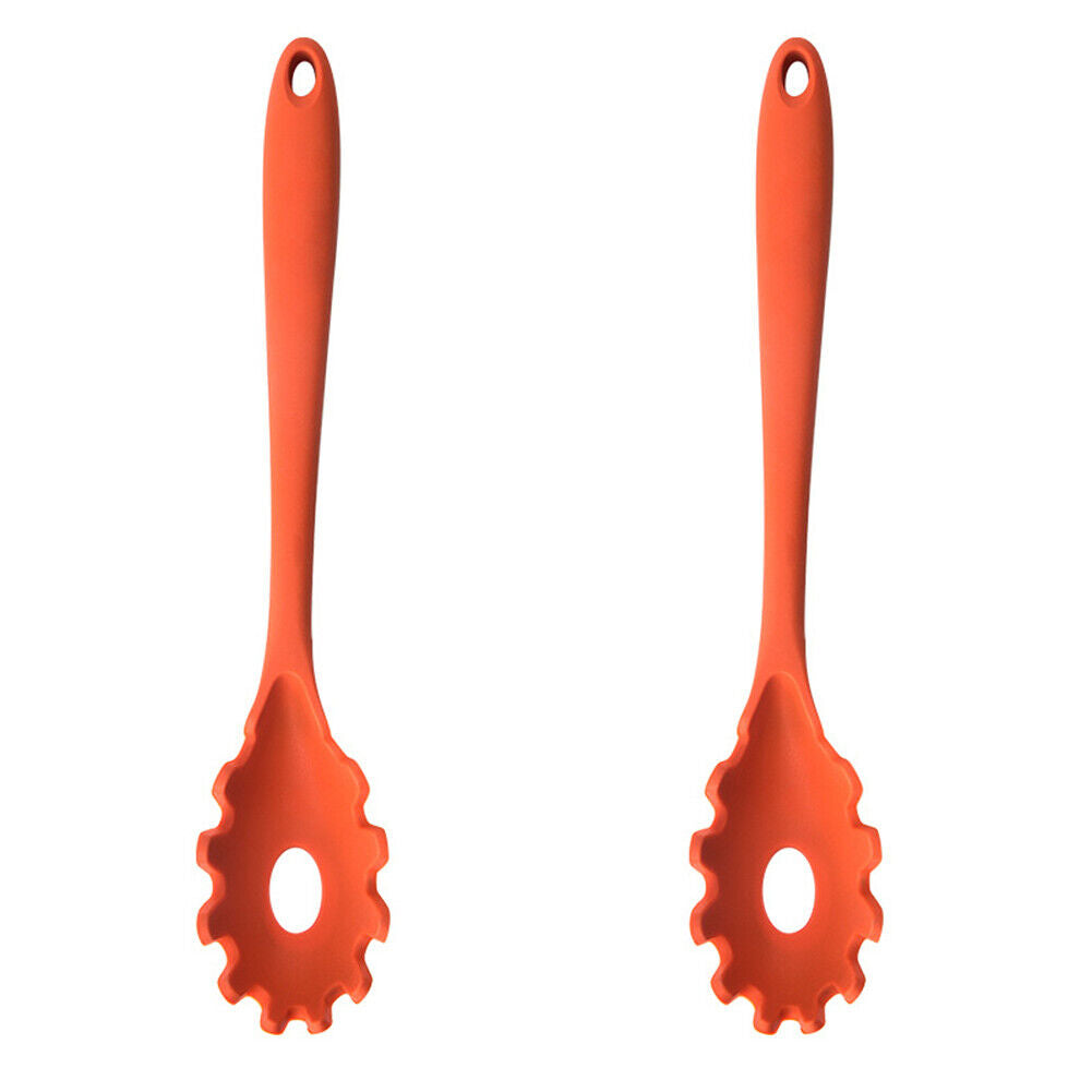 US 1-2 Pack Silicone Pasta Fork Heat Resistant Noodle Spaghetti Server Spoon