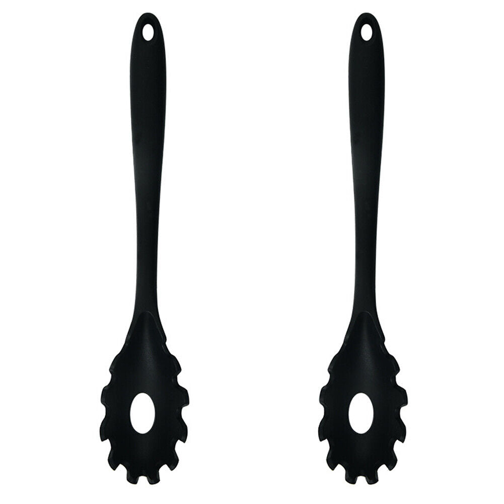 US 1-2 Pack Silicone Pasta Fork Heat Resistant Noodle Spaghetti Server Spoon