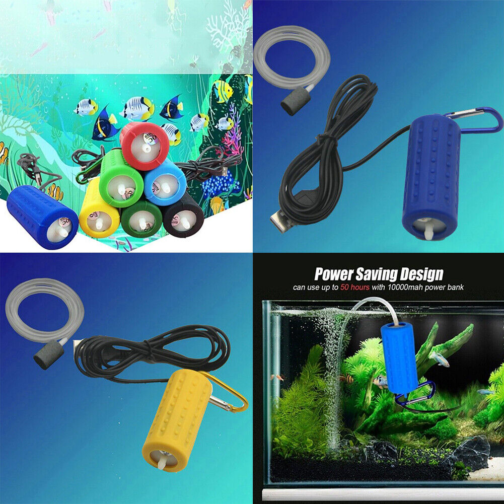 US 2-4 Pack Portable Mini USB Aquarium Tank Oxygen Air Pump Mute Energy Saving