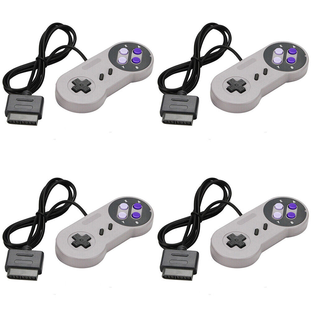 US 2-4 Pack Replacement Controller for SNS-005 Super Nintendo SNES System 6FT