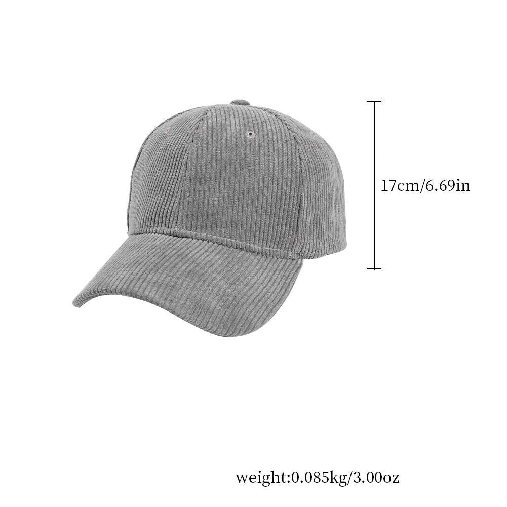 US 1-2 Pcs Cotton Corduroy Baseball Cap Classic Adjustable Plain Hat Warm Unisex
