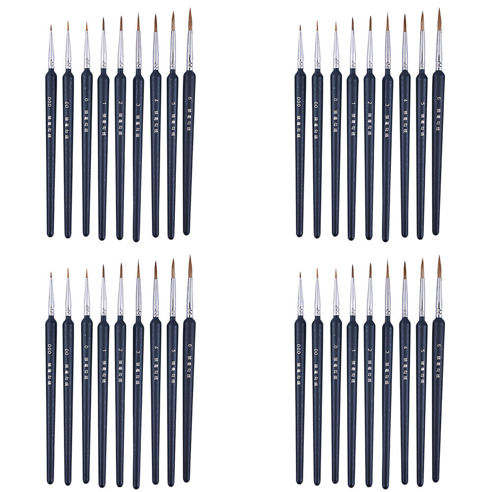US 18-36 Pcs Miniature Paint Brush Weasel Hair Brush Fine Art Nail Oil Painting