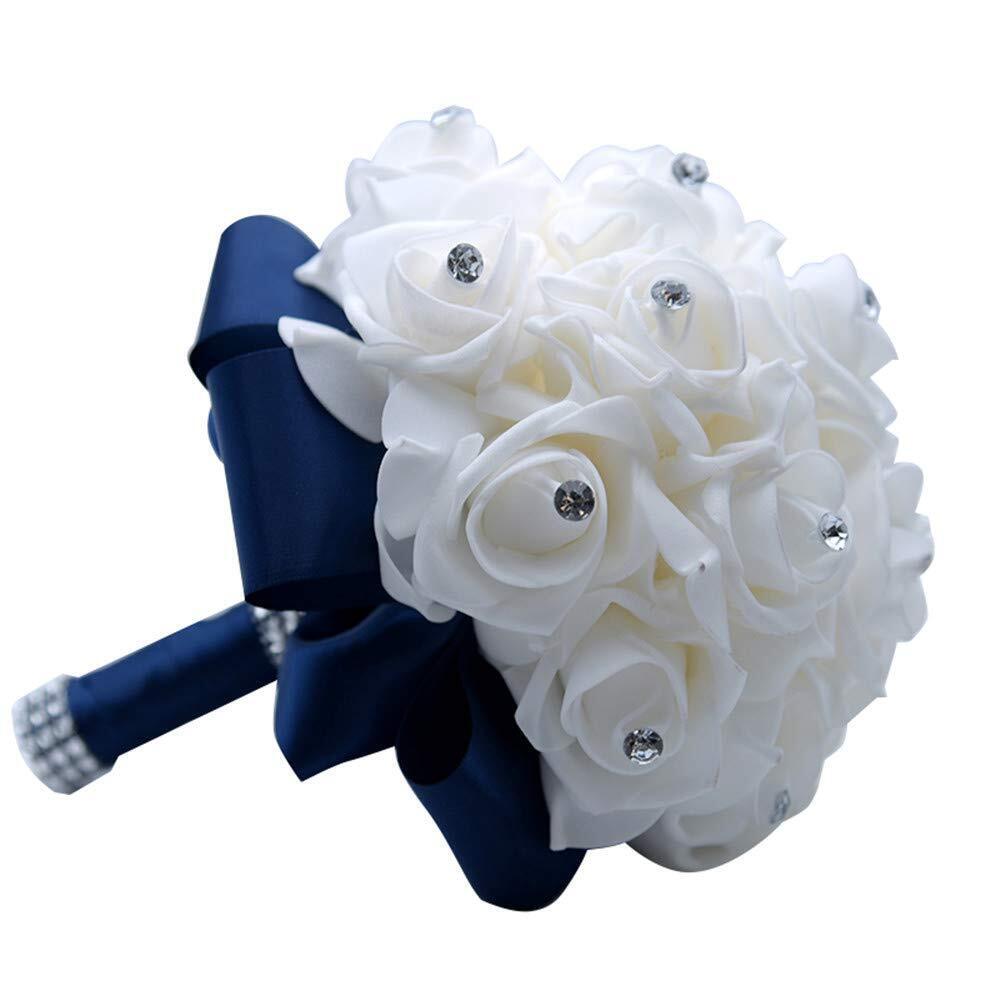 Wedding Bouquets Crystal PE Roses Bridal Bridesmaid Wedding Hand Holding Bouquet