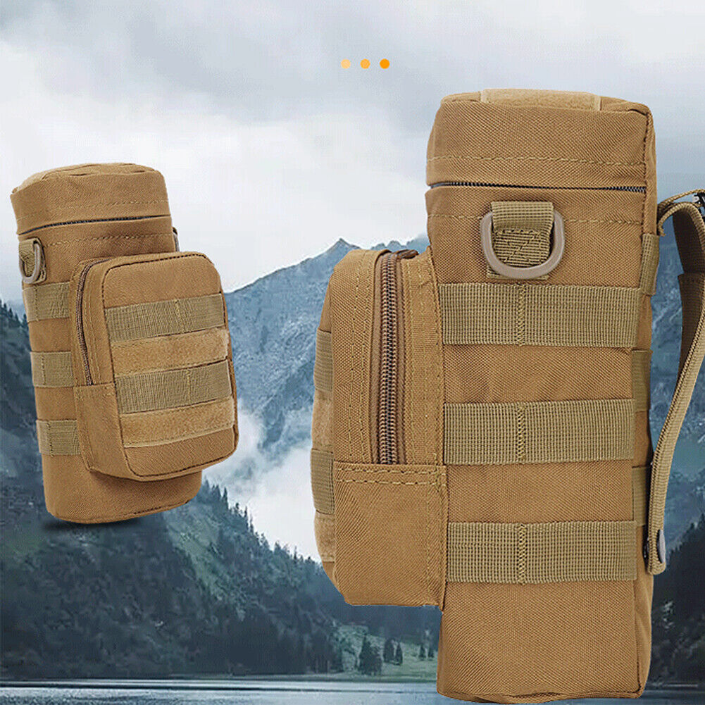 US 1-2 Pack Tactical MOLLE PALS Modular Hydration Carrier H2O Water Bottle Pouch