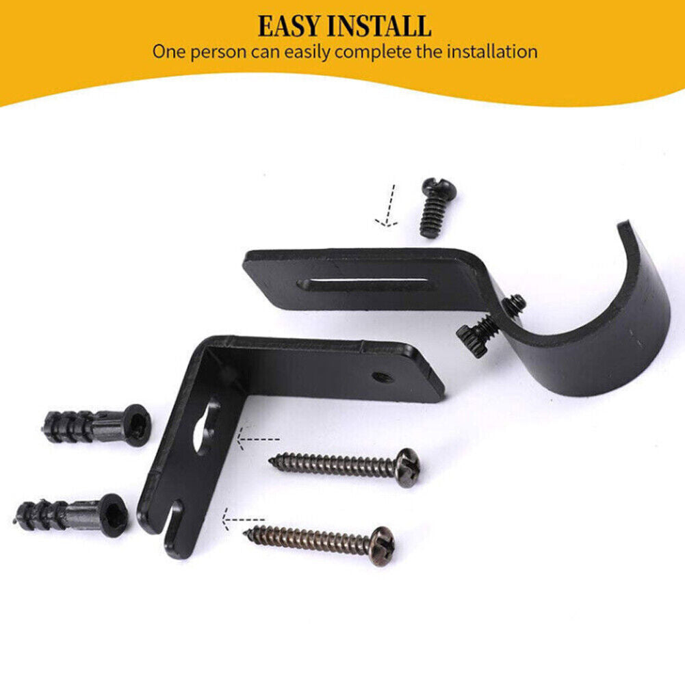 US 4-8 Pc Adjustable Curtain Rod Wall Bracket Hooks anchors Window Frame Holders