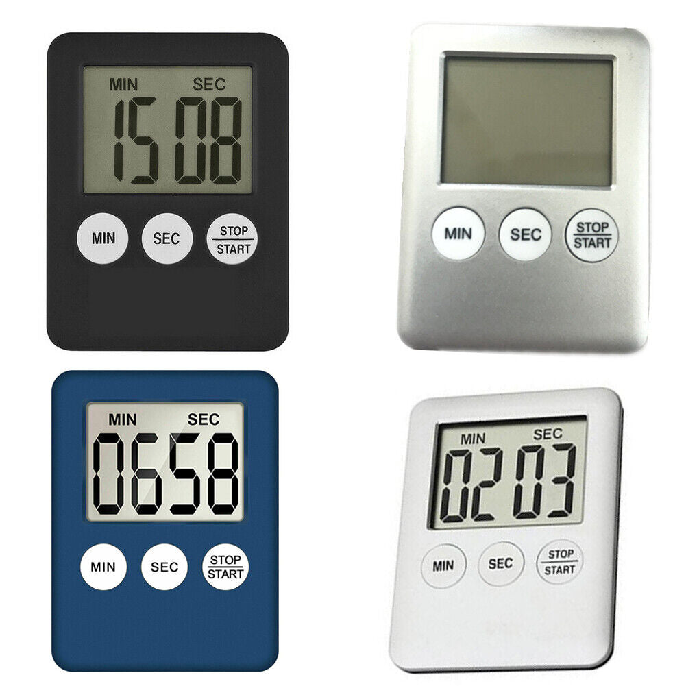 US 4-8 Pcs Large LCD Digital Kitchen Cooking Timer Count-Down Clock Loud Alarm