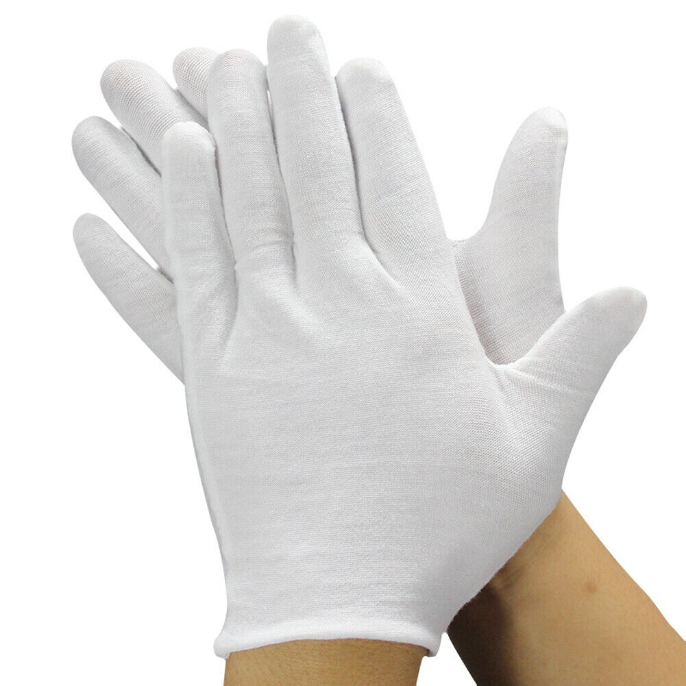 US 24-48 Pairs Cotton Lisle Coin Jewelry Inspection Work Performance Soft Gloves