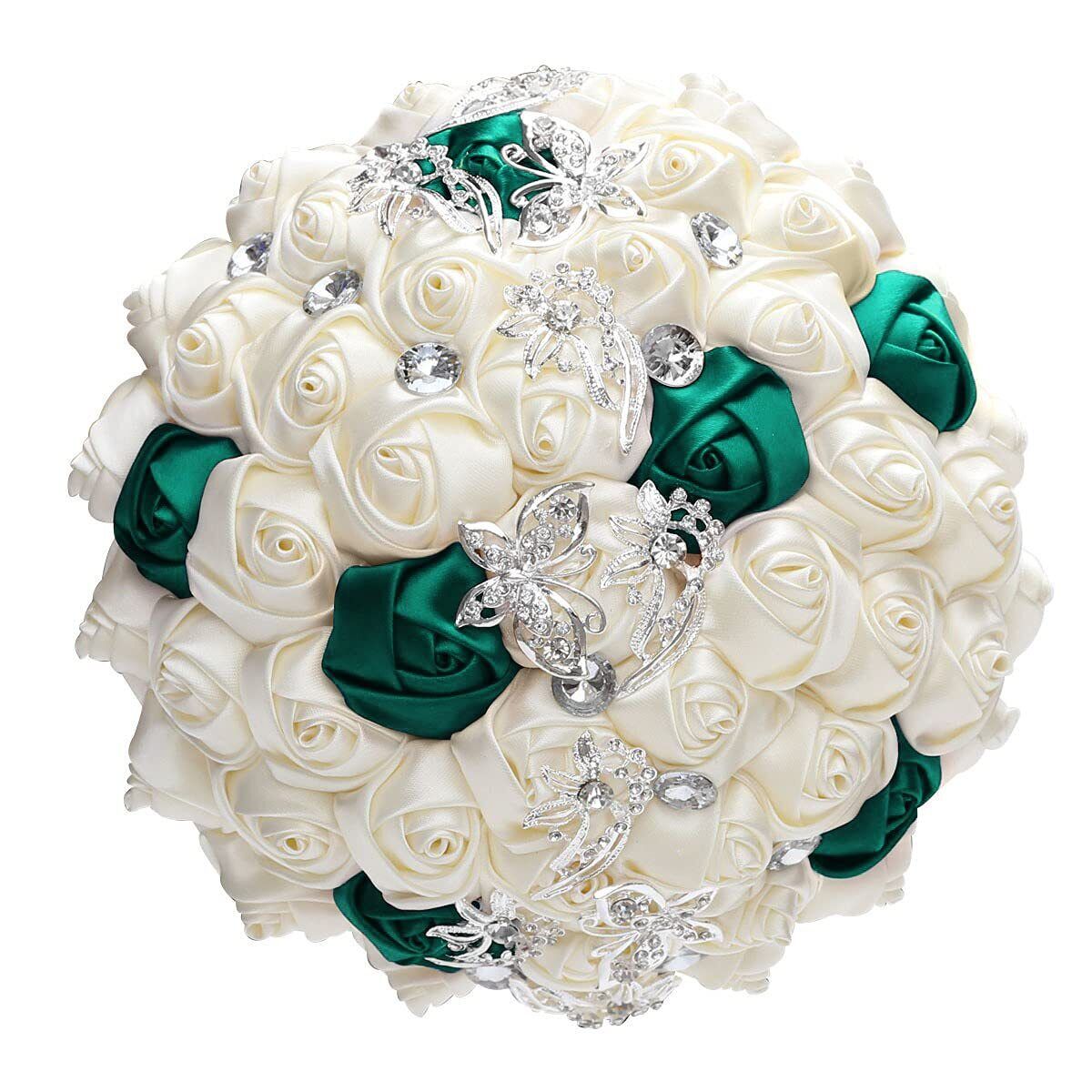 Wedding Bouquets for Bride Bridesmaid Rose Artificial Diamond Holding Flower