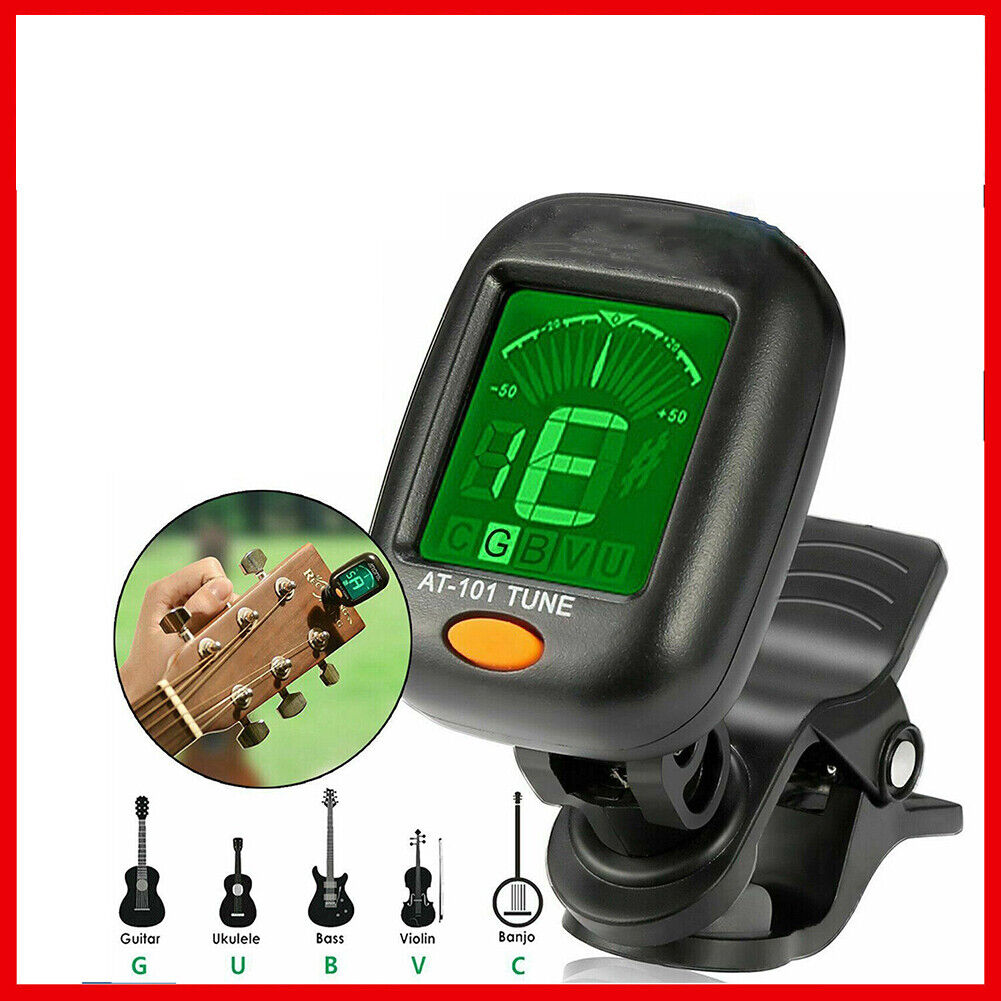 LCD Clip On Chromatic Acoustic Electric Guitar Bass Ukulele Banjo Violin Tuner