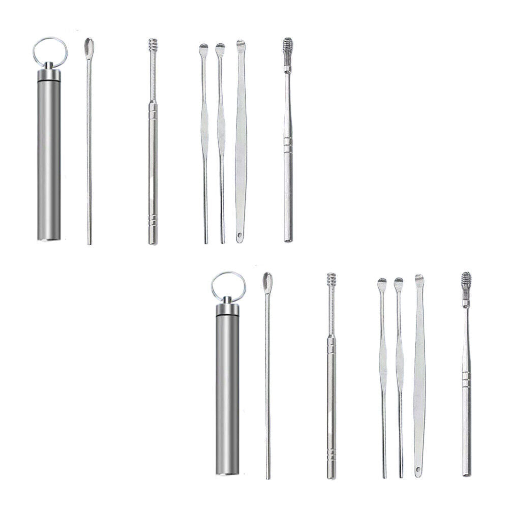US 6PCS Ear Pick Cleaning Set Spiral Tool Spoon Ear Wax Remover Cleaner Curette