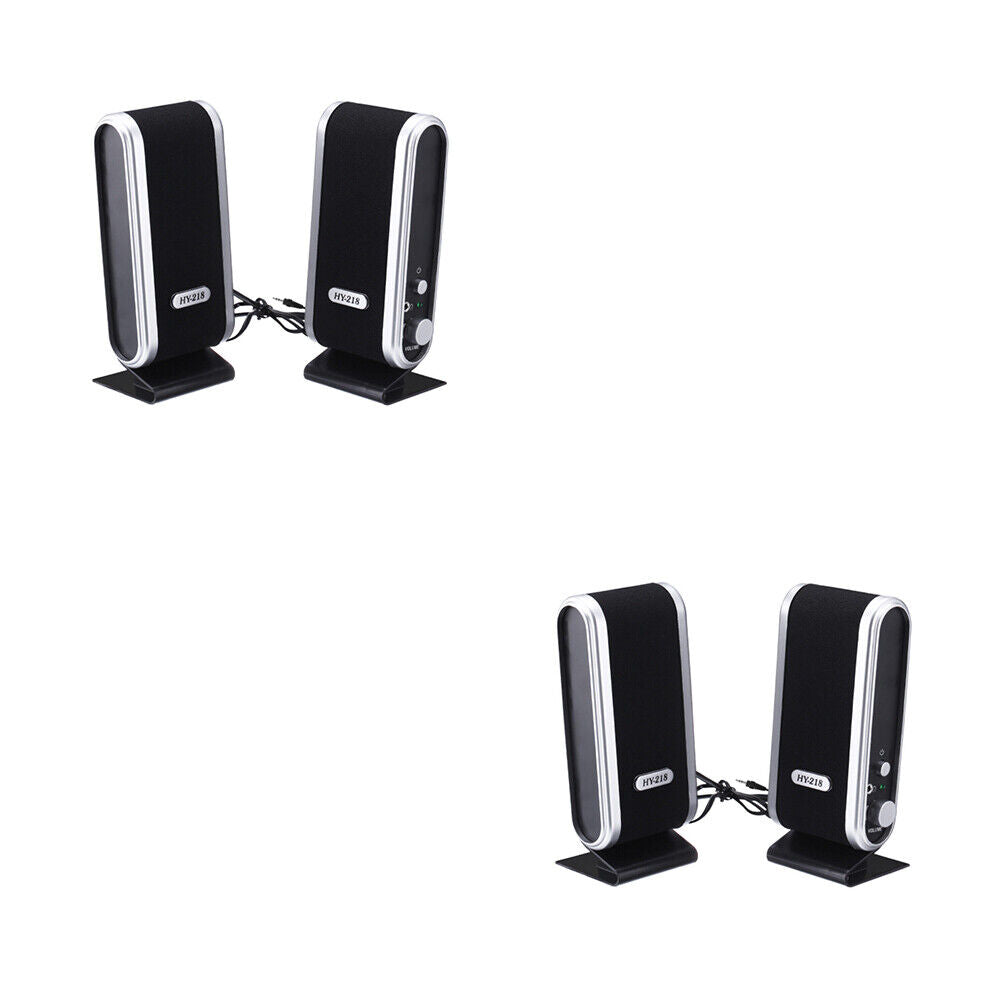 US 1-2 Pc USB Power Stereo Speaker System 3.5mm Jack For Desktop Laptop Computer