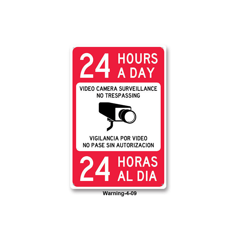 US 5-10Pc 24 Hr Video Surveillance Sign No Trespassing Security Warning Aluminum